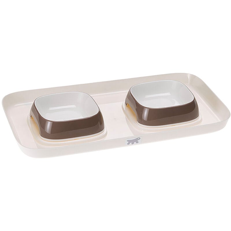 foto del prodotto glam tray vassoio in plastica con ciotole per cani e gatti. varie misure e colori.. variante extra small misure 40 x 23 x h 4.5 cm 0.4 l