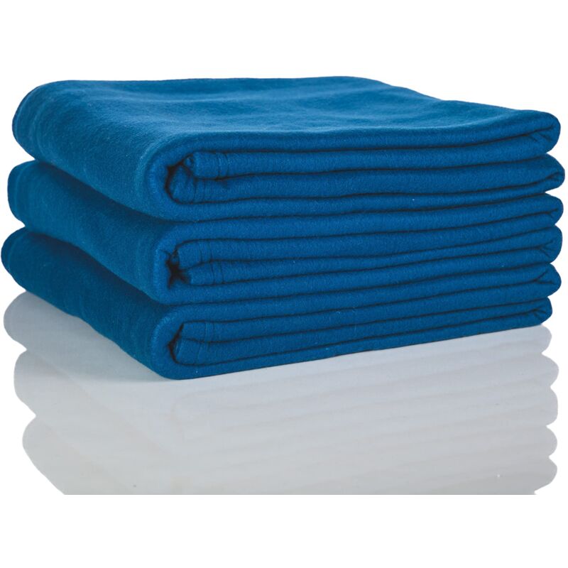 foto del prodotto glart g3mb, 3 coperte in pile, conformi allo standard ko tex, colore blu navy, dimensioni 130x160 cm, grammatura oltre 200 g m2, perfette per