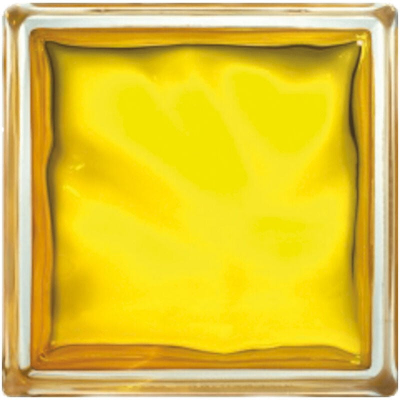 foto del prodotto glassblocks mattone di vetro luxfera 19x19x8 cm, giallo trasparente lucido 1908wgl 
