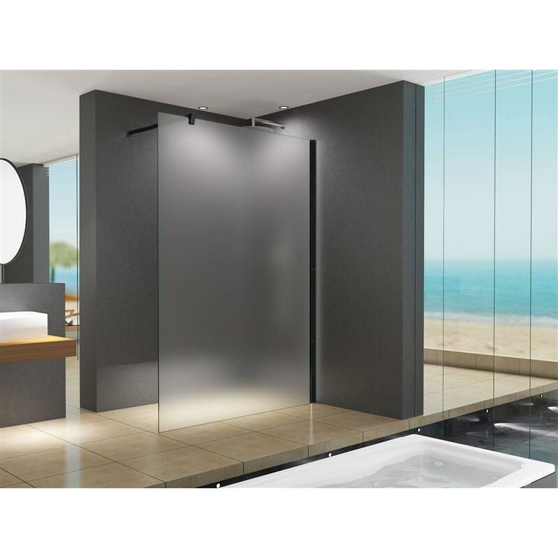 foto del prodotto glaswerk westfalen lily 140x200 cm walk in duschwand satiniert schwarz