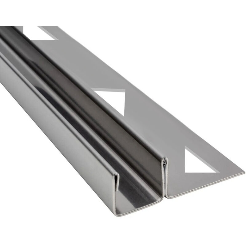 foto del prodotto glaszentrum hagen 2440x12,5x9 mm u profilo a parete in acciaio inox profilo a pavimento profilo di inserimento per docce