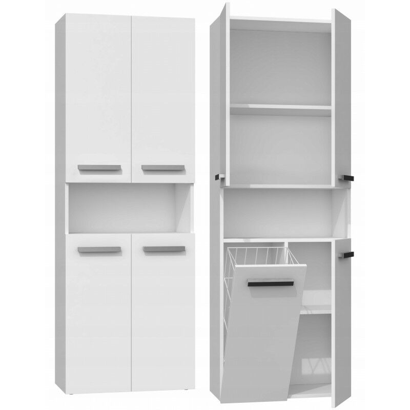 foto del prodotto glaze mobile bagno con anta cestone stile moderno 174x60x30 cm colonna bagno