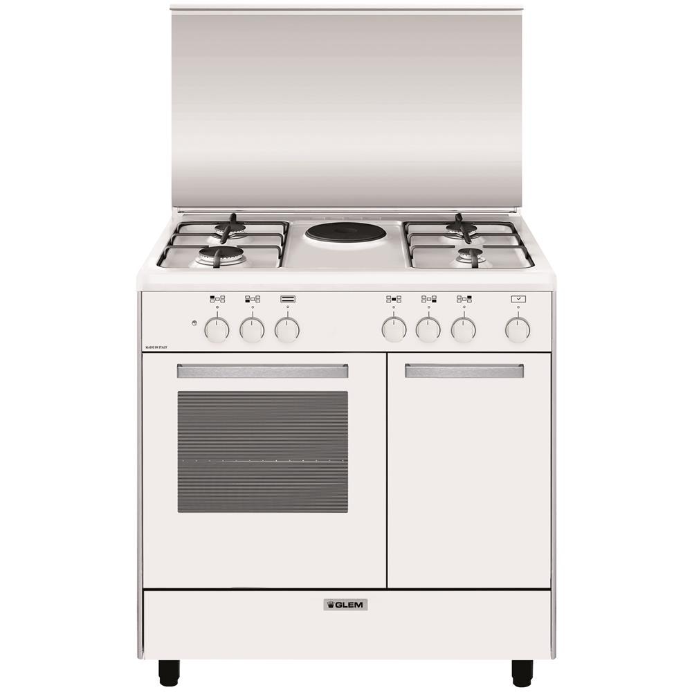 foto del prodotto glem gas cucina elettrica ar856ex 5 fuochi forno elettrico classe a dimensioni 80x50 colore bianco serie alpha