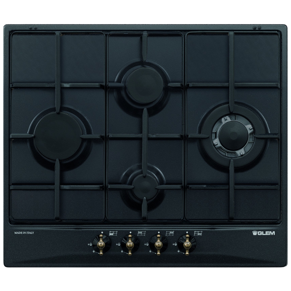 foto del prodotto glem gas gt645an piano cottura da incasso a gas 60 cm 4 fornelli antracite