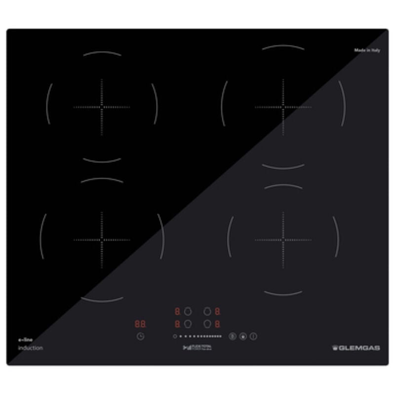 foto del prodotto glem gas gti640sl. colore del prodotto nero, posizionamento dell'apparecchio da incasso, dimensione della larghezza del piano cottura 60 cm. tipo