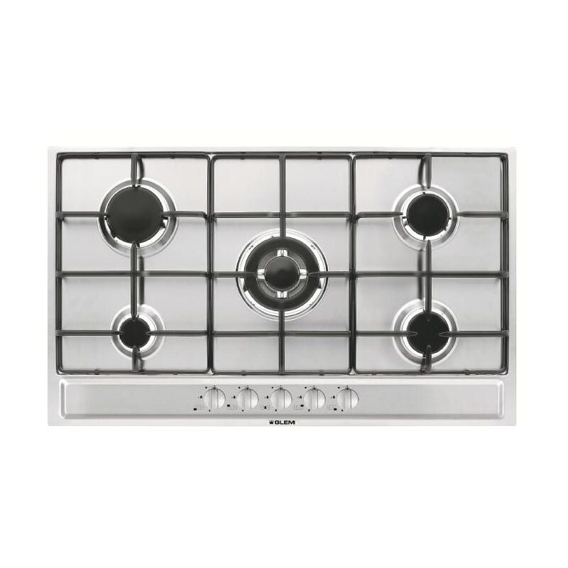 foto del prodotto glem gas p95fxv piano cottura acciaio inox da incasso 86 cm 5 fornelli