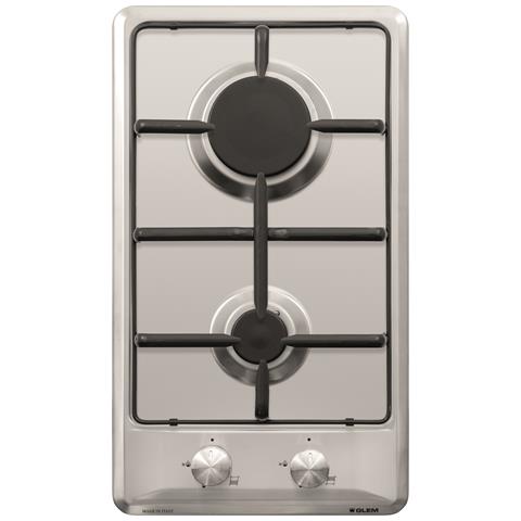 foto del prodotto glem gt32ix piano cottura acciaio inossidabile da incasso gas 2 fornello i 
