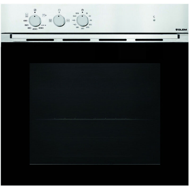 foto del prodotto glemgas forno da incasso 62l 60cm con smalto in acciaio inox gfmg51ix glem