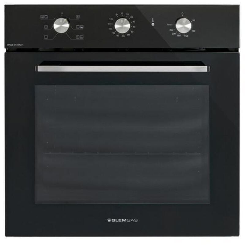 foto del prodotto glemgas - glem gas gfx62bk-s3. dimensione del forno media, tipo di forno forno elettrico, capacità interna forno totale 64 l. posizionamento