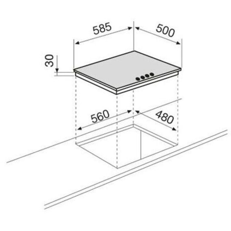 foto del prodotto glemgas - glem gas gt645sa piano cottura sabbia da incasso 60 cm 4 fornelli