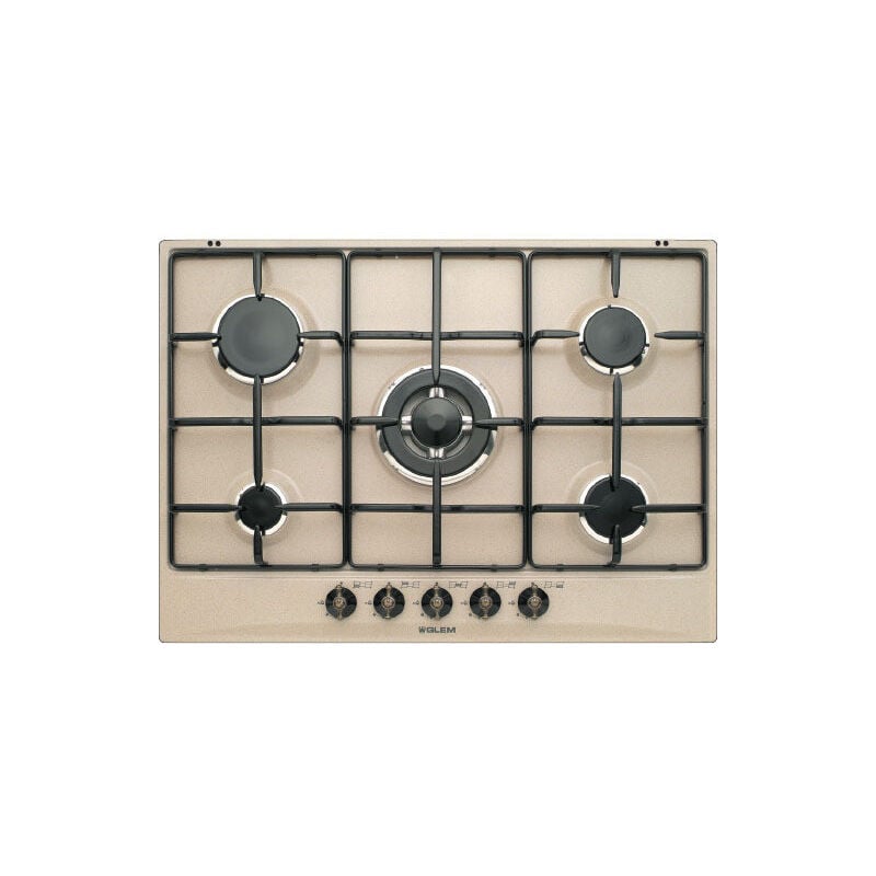foto del prodotto glemgas - glem gas gt755sa. colore del prodotto sabbia, posizionamento dell'apparecchio da incasso, dimensione della larghezza del piano cottura