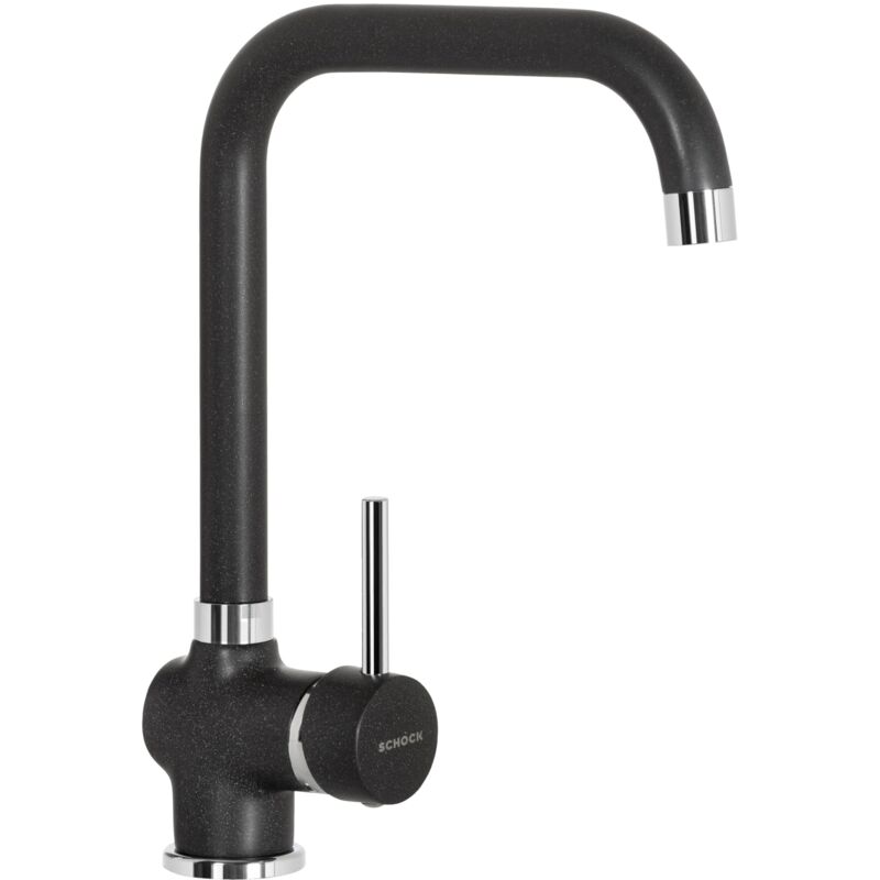 foto del prodotto glemgas schock miscelatore aquatime monocomando con canna a ponte, colore nero assoluto, h332mm