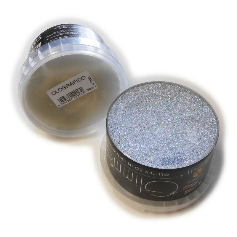 foto del prodotto glitter da 250ml in gel per pittura, colori olografico