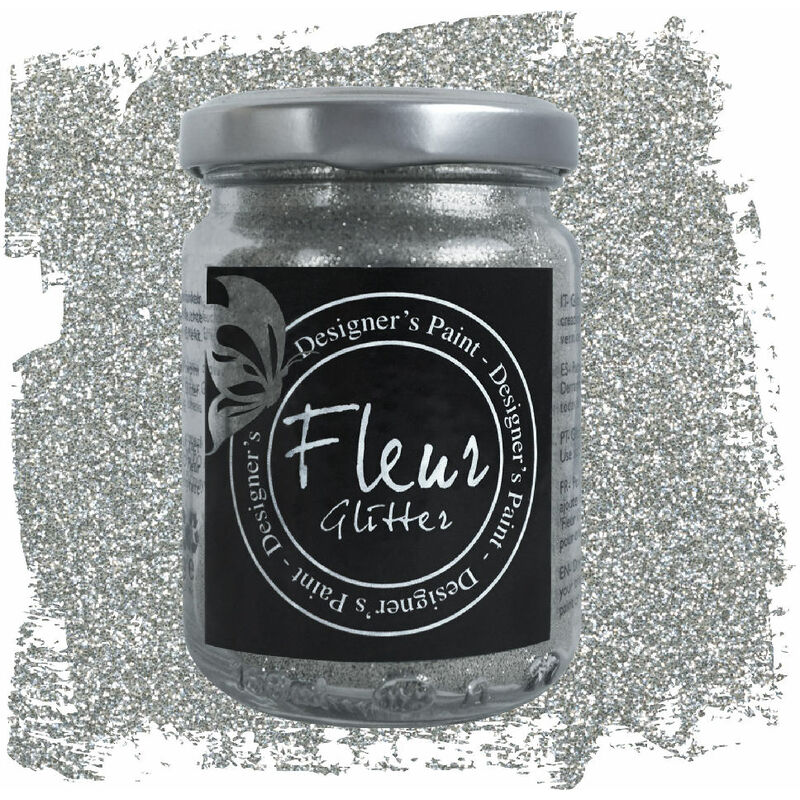 foto del prodotto glitter in polvere fleur per pittura vernici decorazioni 90 gr colore silver