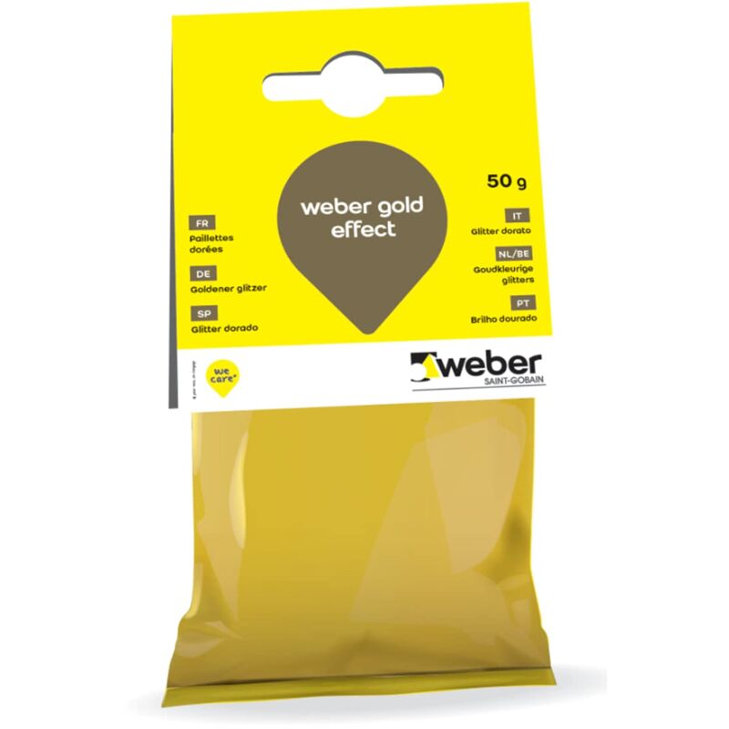 foto del prodotto glitter oro 50 g da aggiungere a una malta di guarnizione per piastrelle, weber gold effect