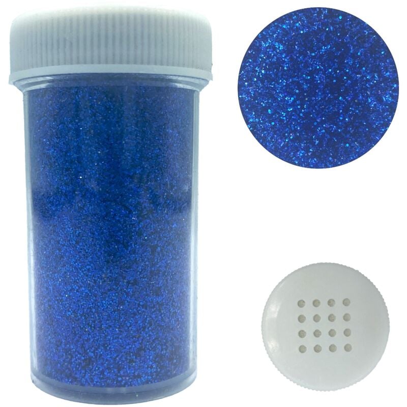 foto del prodotto glitter sfusi blu 18 g, fini, in saliera, lucidi, decorazione decorativa