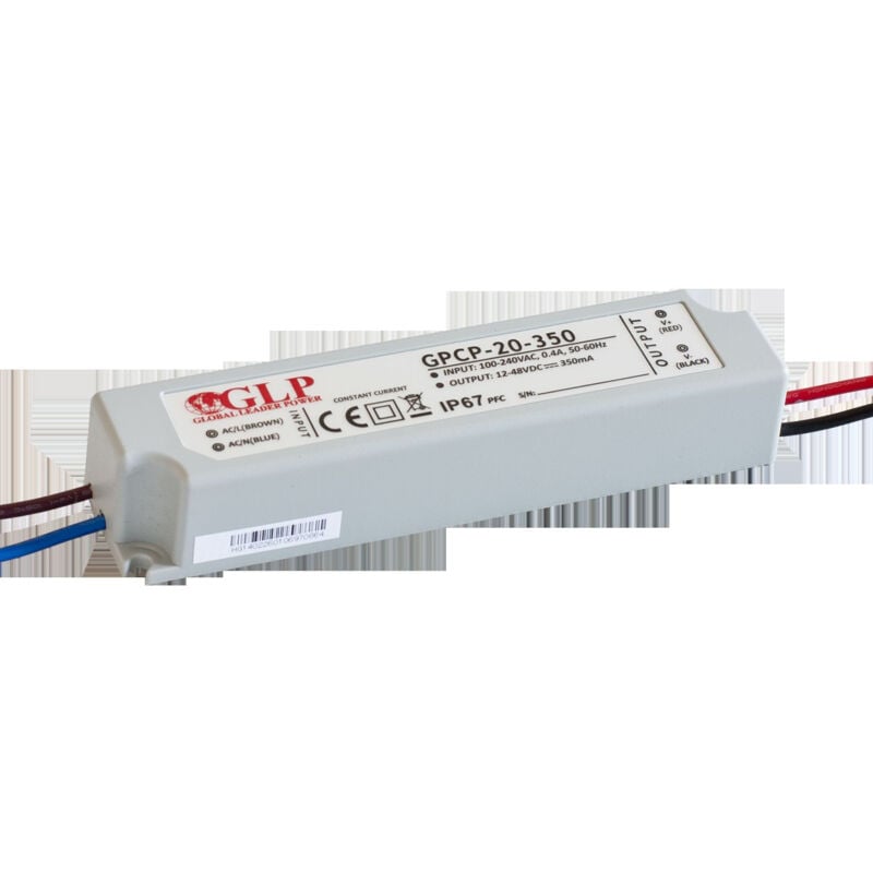 foto del prodotto global leader power alimentazione a led tensione costante 350ma 20w impermeabile ip67 glp