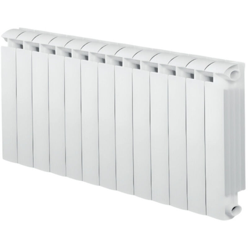 foto del prodotto global - riscaldatore centrale a 13 elementi in alluminio fuso klass 600 bianco, 1716w