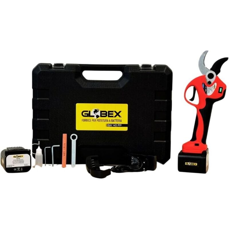 foto del prodotto globex - forbice elettrica con 2 batterie per il giardinaggio