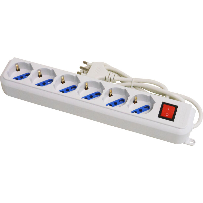 foto del prodotto globex multipresa con interruttore in blister 6 posti 2p t 10 16a schuko