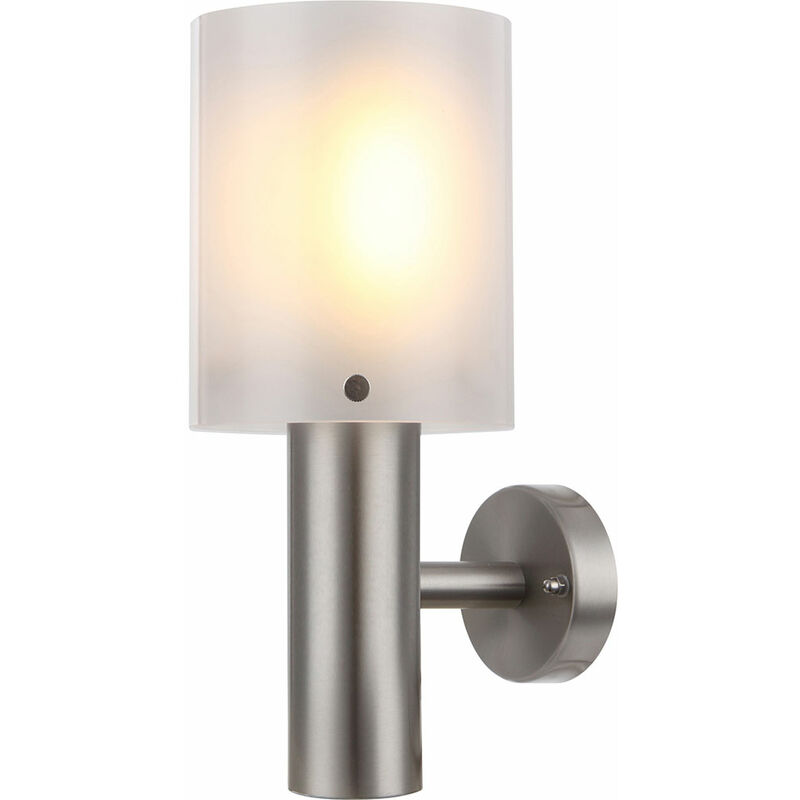 foto del prodotto globo applique murale applique ext rieure lumi re maison applique terrasse, ip44, acier inoxydable opale argent e, 1x led 11w 710lm blanc chaud,