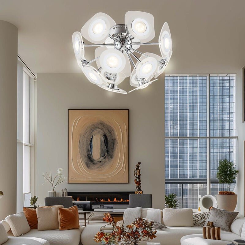 foto del prodotto globo design 31,2 watt led plafoniera luce cromo vetro luce 40710 13d