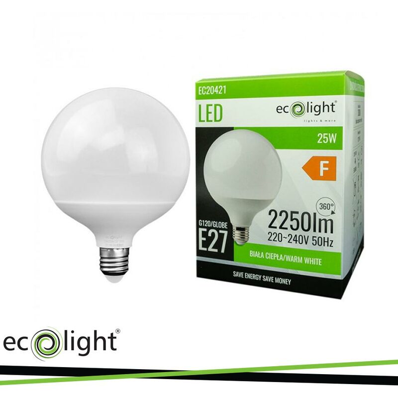 foto del prodotto globo e27 g120 25w 4000k 2250lm luce naturale