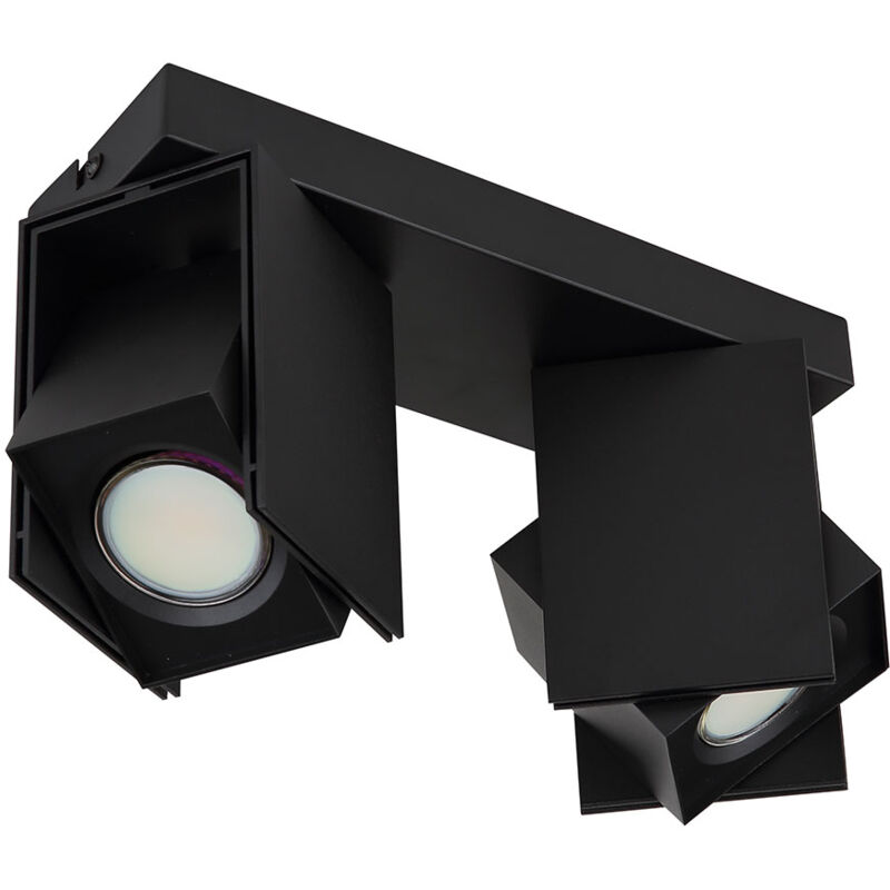 foto del prodotto globo faretti da soffitto faretto mobile faretto da soffitto per soggiorno nero, alluminio, 2x prese gu10, lxpxa 25,6x8,4x15,7 cm