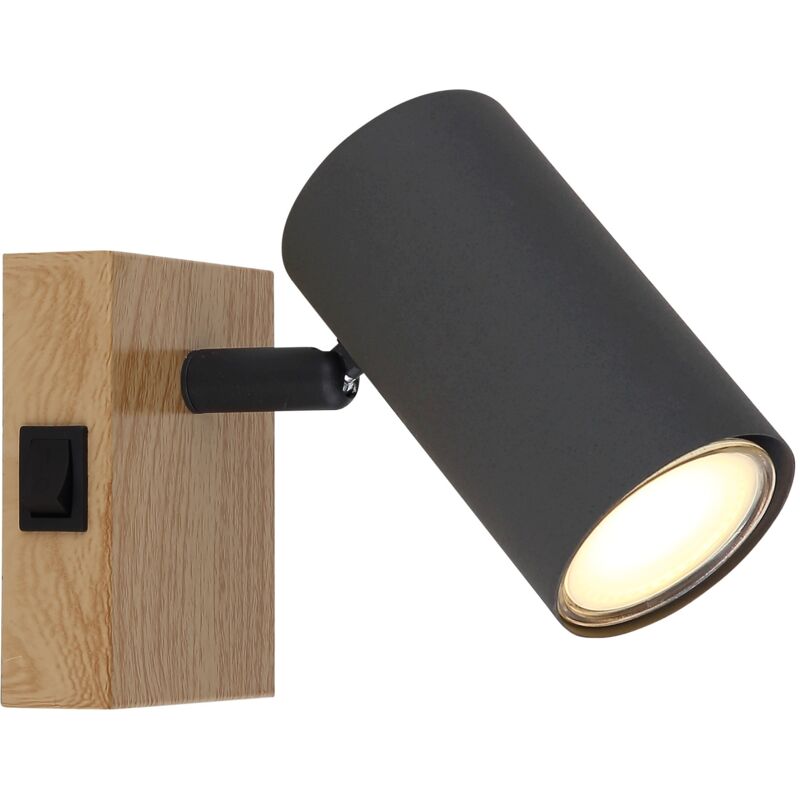 foto del prodotto globo faretti metallo effetto legno, 1 x gu10