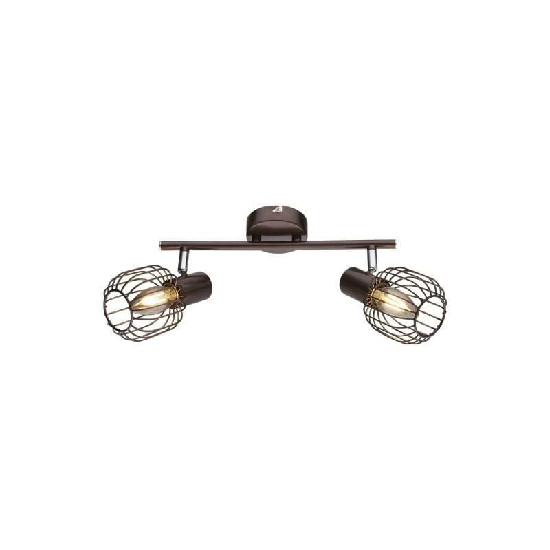 foto del prodotto globo faretto a due luci anakin, lampadine non incluse, color bronzo, cromo, marrone, glb 54801 2