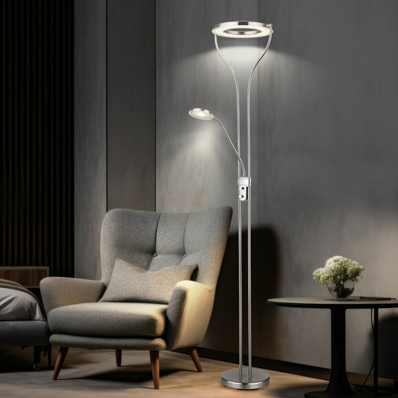 foto del prodotto globo faretto da soffitto a led lampada da lettura lampada da terra flessibile lampada da terra dimmerabile lampada da soggiorno, 20w 1800lm bianco