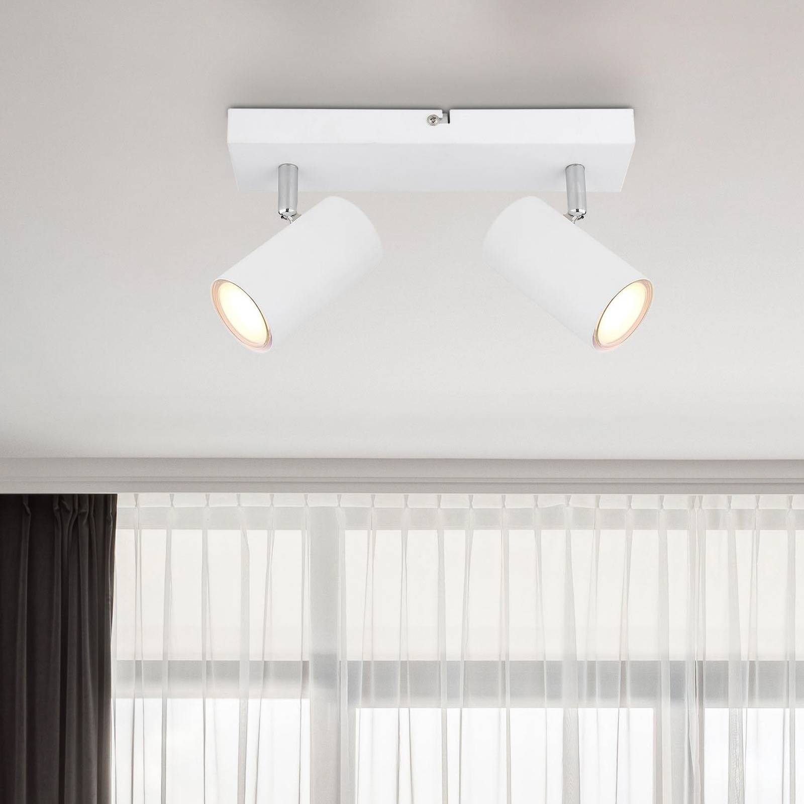 foto del prodotto globo faretto da soffitto robby, bianco, lunghezza 26 cm, a 2 luci, metallo