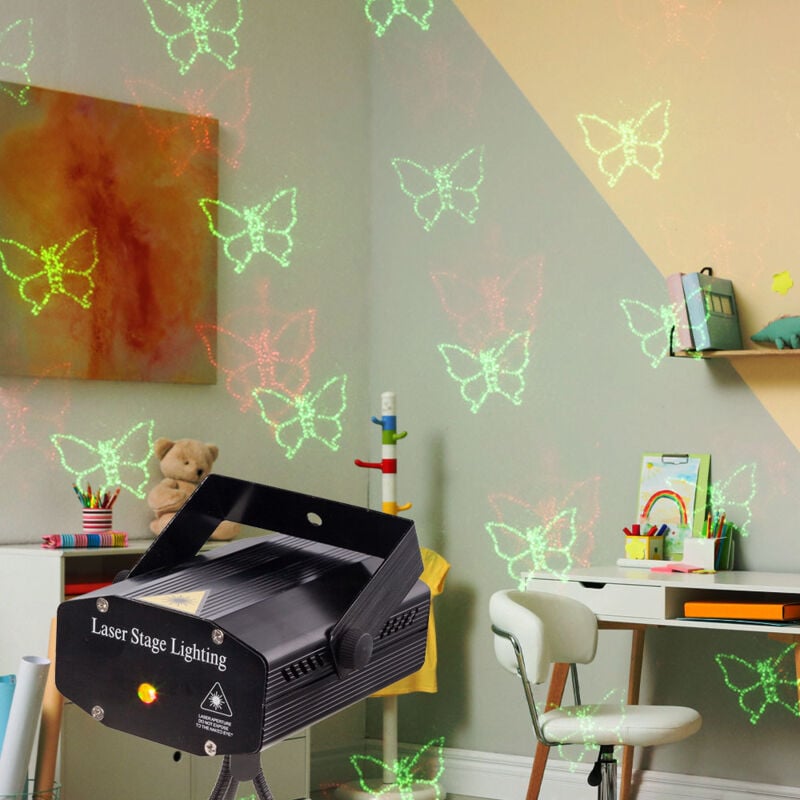 foto del prodotto globo faretto effetto led faretto motivo laser lampada da tavolo lampada treppiede funzione flash regolabile con modalit musica, metallo nero,