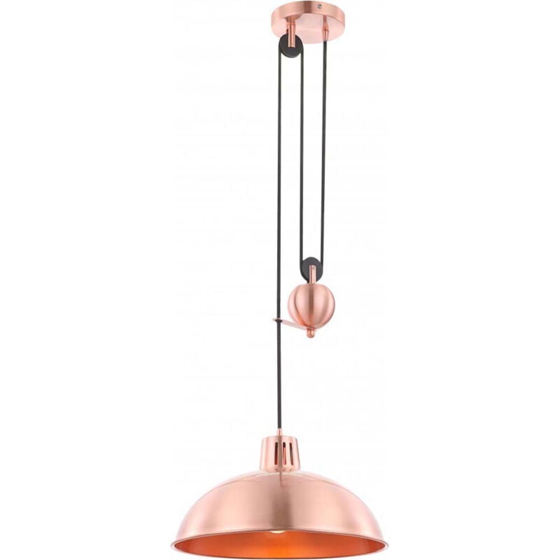 foto del prodotto globo lampada a sospensione di alta qualit in metallo e plastica color rame metallo color rame sacramento 15074