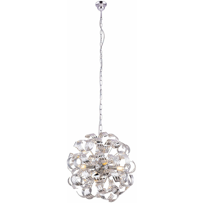 foto del prodotto globo lampada a sospensione di design a soffitto, lampada a sospensione cromata, illuminazione per cucina, camera da letto 51505 4h