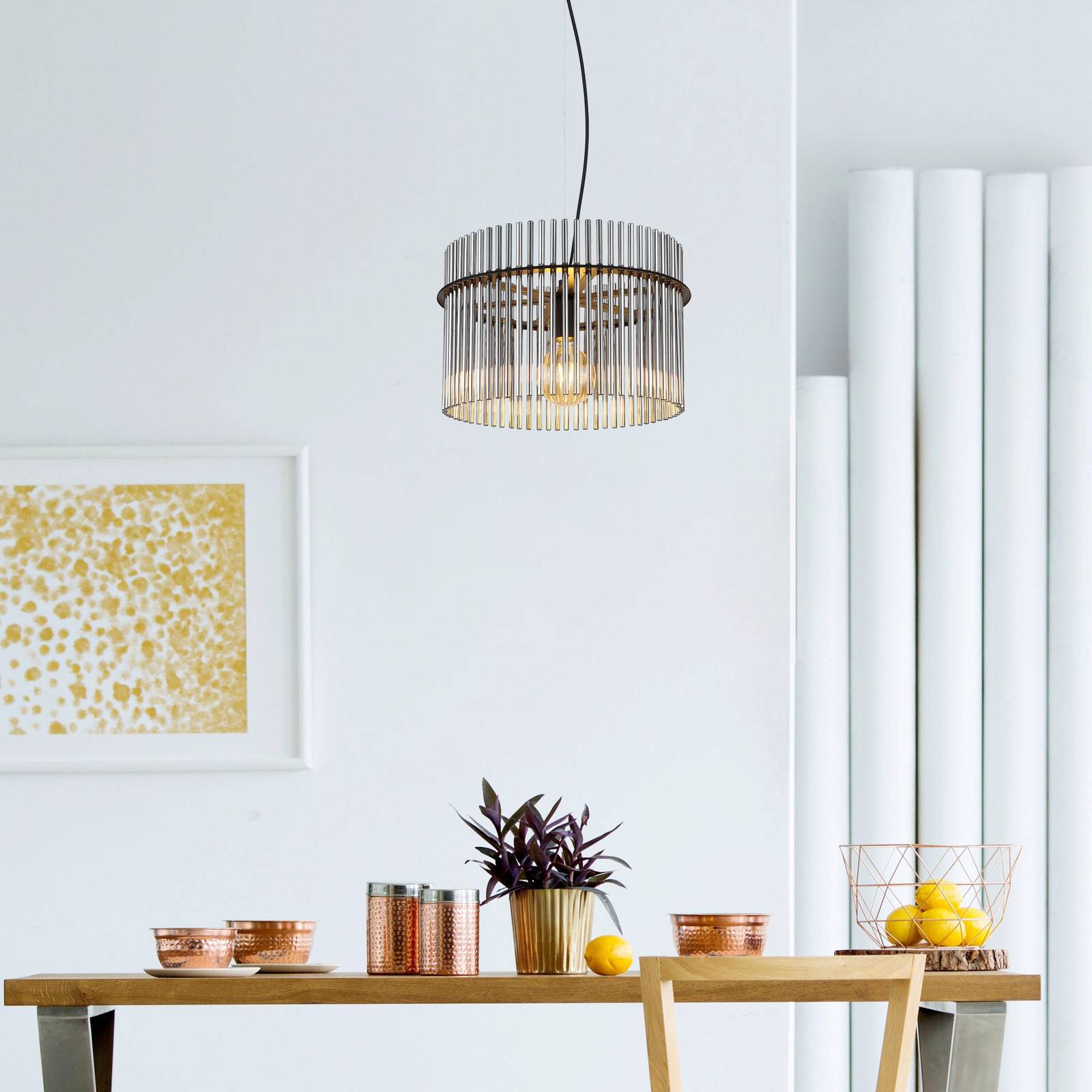 foto del prodotto globo lampada a sospensione gorley, 40 cm, grigio fumo, vetro