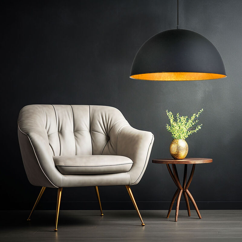 foto del prodotto globo lampada a sospensione lampada a sospensione lampada a sospensione lampada da sala da pranzo paralume, metallo color oro nero, 1x attacco e27,