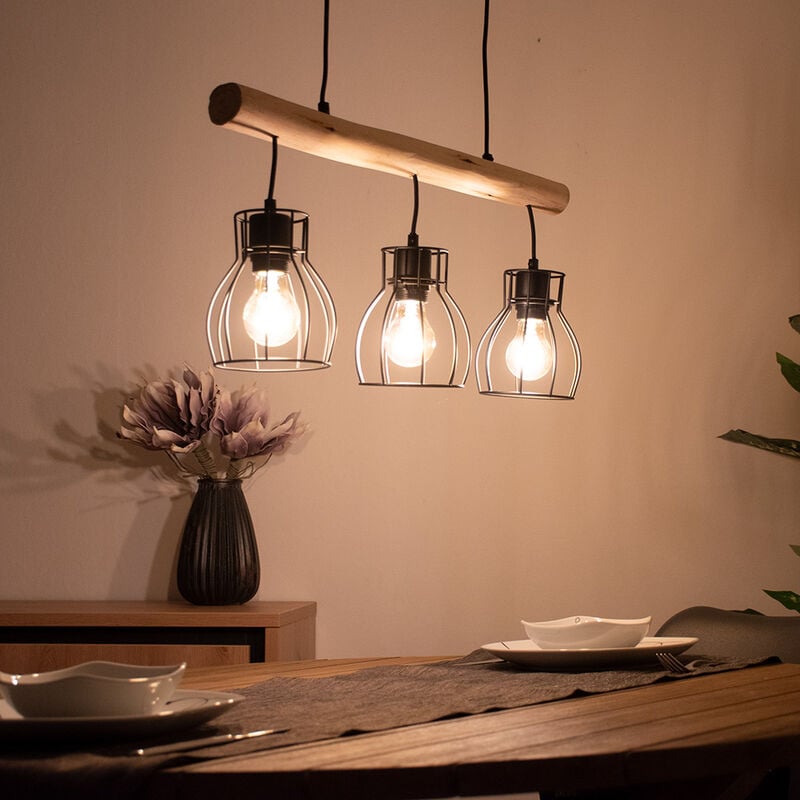 foto del prodotto globo lampada a sospensione lampada a sospensione lampada da sala da pranzo lampada da soffitto lampada da soggiorno, travi in legno, rustico