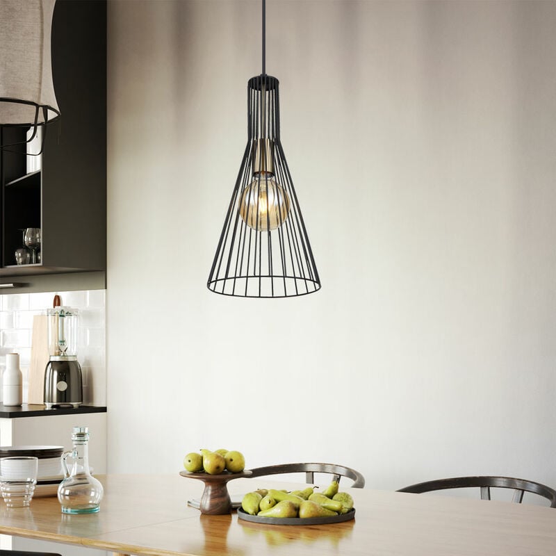 foto del prodotto globo lampada a sospensione lampada a sospensione lampada da soffitto lampada da sala da pranzo lampada da cucina, metallo ottone anticato nero,