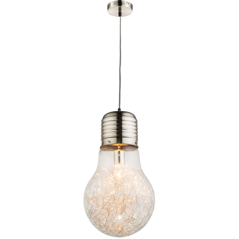 foto del prodotto globo lampada a sospensione lampada a sospensione lampada da soggiorno lampada da sala da pranzo plafoniera, metallo vetro alluminio ottone
