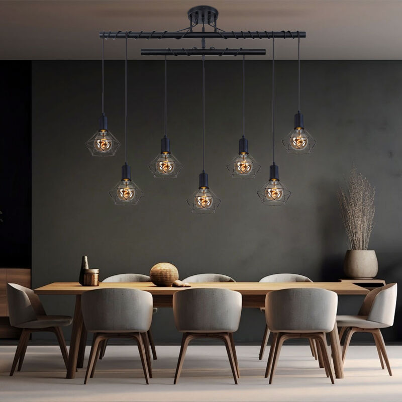 foto del prodotto globo lampada a sospensione lampada a sospensione moderna sala da pranzo lampada industriale nera lampada a sospensione regolabile in altezza,