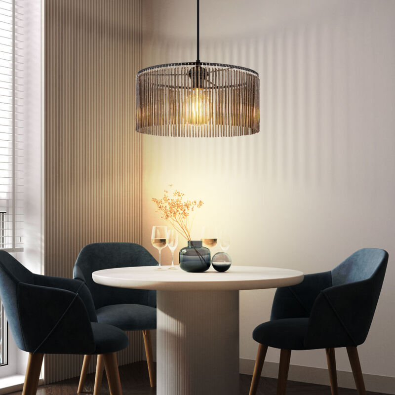 foto del prodotto globo lampada a sospensione lampada da sala da pranzo color fumo, nero, decorazione in metallo acrilico, 1 fiamma e27, dxh 35x135 cm