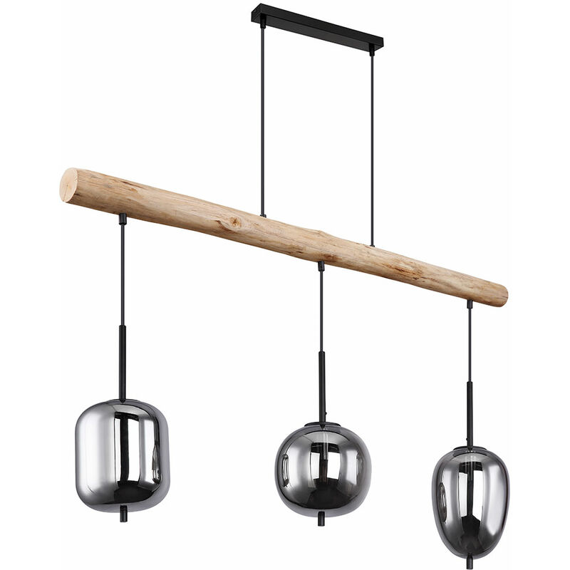 foto del prodotto globo lampada a sospensione lampada da soffitto lampada da soggiorno lampada a sospensione lampada da pranzo, metallo vetro nero legno fum , 3