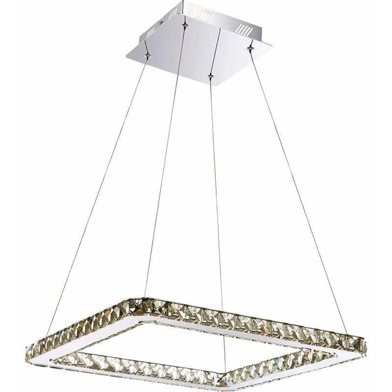 foto del prodotto globo lampada a sospensione lampada da tavolo da pranzo in cristallo cromato lampada a sospensione a led per soggiorno, 24w 1302lm bianco neutro,