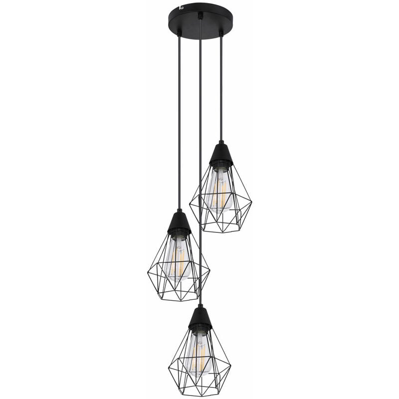 immagine 0 del prodotto globo lampada a sospensione retr a soffitto nero soggiorno sala da pranzo illuminazione a gabbia lampada a sospensione 15351 3hr