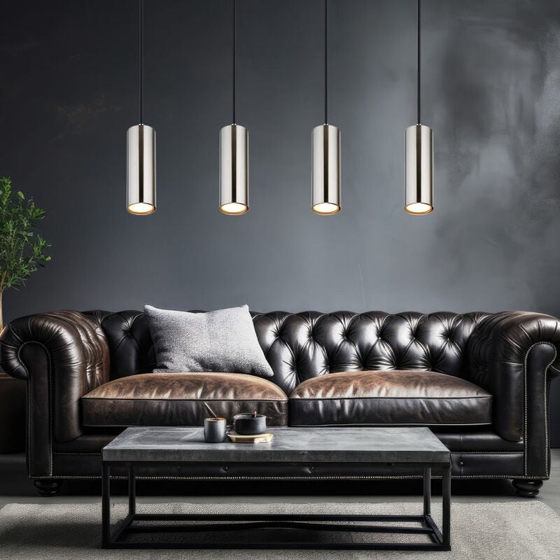foto del prodotto globo lampada a sospensione soggiorno moderna lampada da tavolo led da pranzo cromo, 4 fiamme metallo, 4x led 3w 250lm 3000k bianco caldo, lxlxa