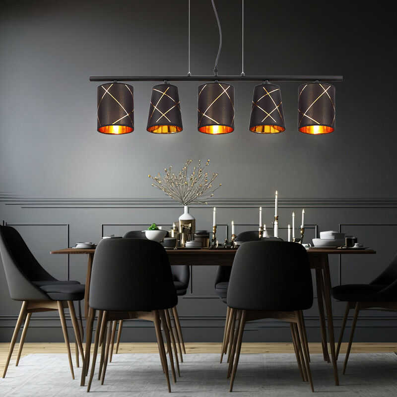 foto del prodotto globo lampada a sospensione tavolo da pranzo lampada a sospensione oro nero 5 fiamme lampada da pranzo e14 lampada da soggiorno a sospensione