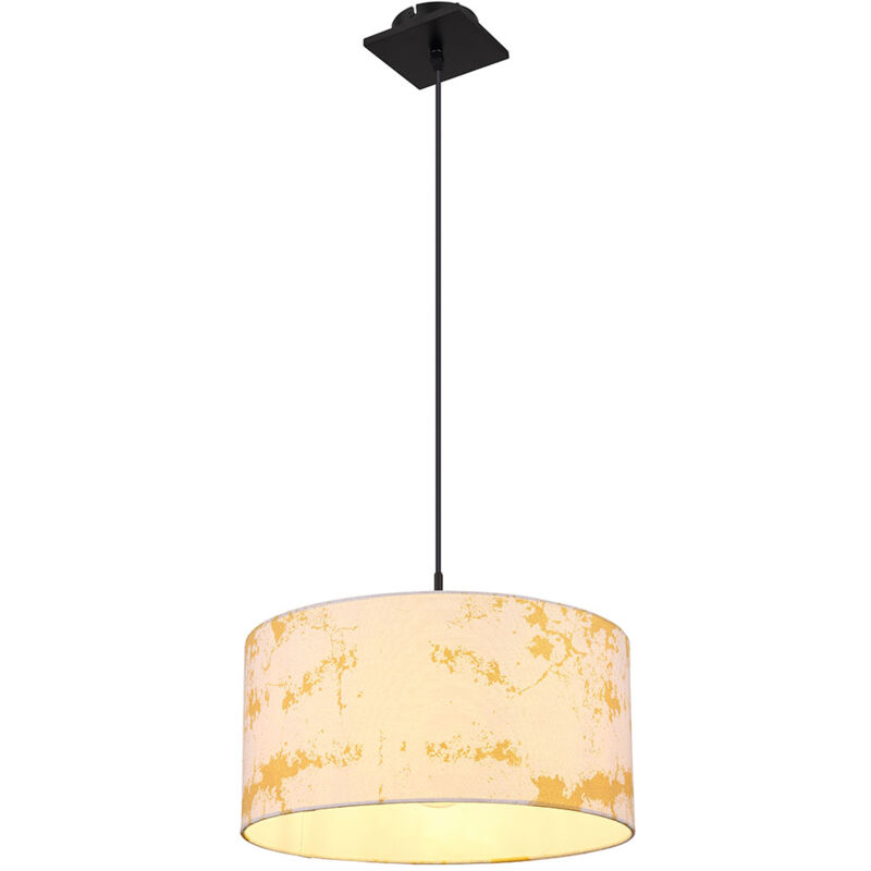 foto del prodotto globo lampada a sospensione tavolo da pranzo lampada a sospensione oro nero lampada da soggiorno, paralume in tessuto rotondo, metallo, dxh 40x150