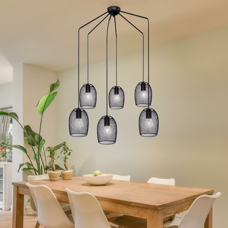 foto del prodotto globo lampada a treccia a pendolo da soffitto lampada a sospensione design per l illuminazione del soggiorno nero 15395 6h