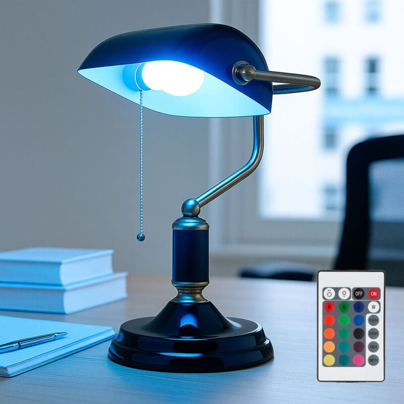 foto del prodotto globo lampada da banchiere led rgb dimmerabile con telecomando lampada da tavolo lampada da lettura oro antracite lampada da tavolo lampada da